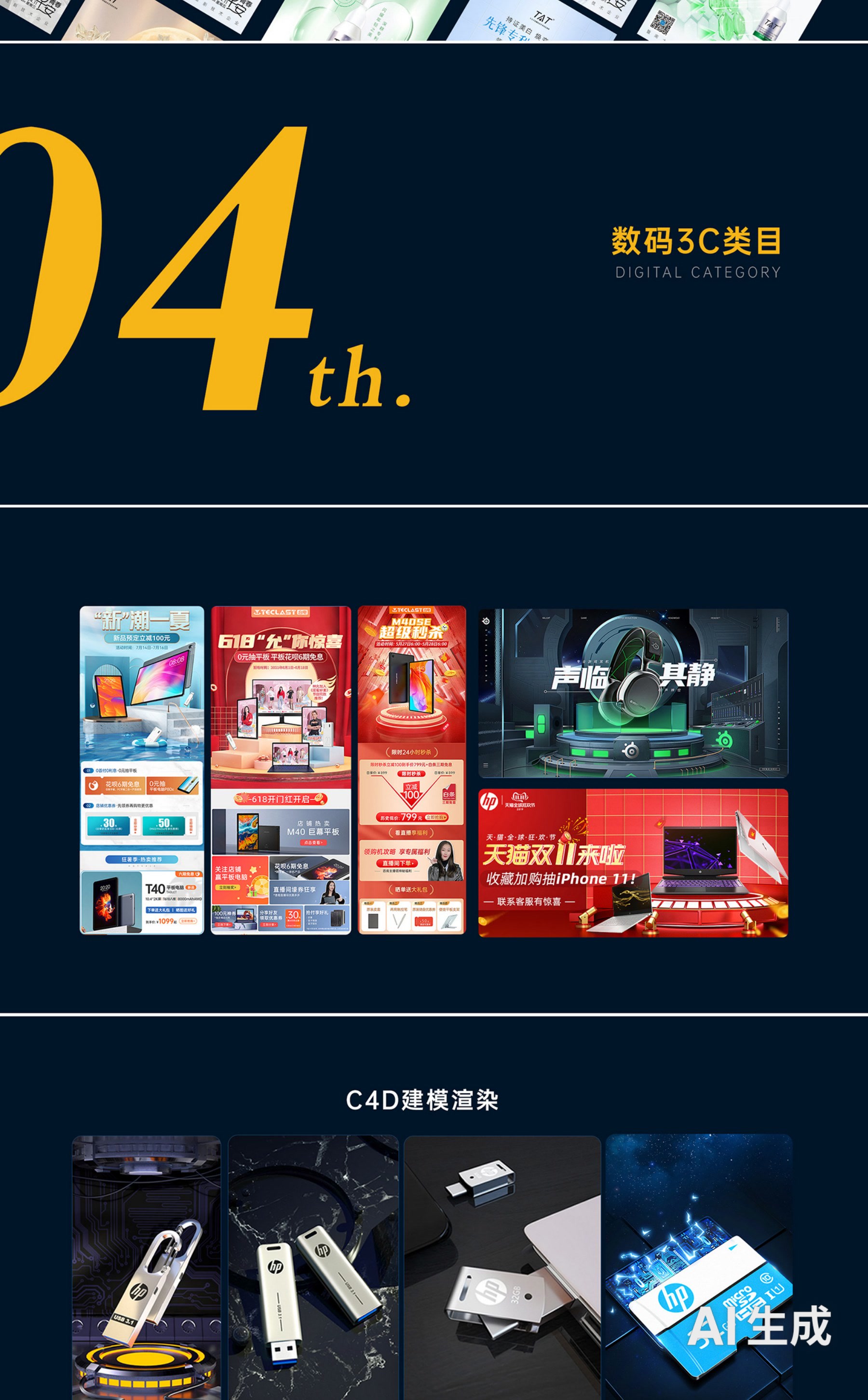 数码 3C · 促销视觉 & C4D 建模渲染